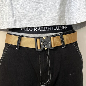 Y2K utility tan tactical military unique adjustable buckle design belt